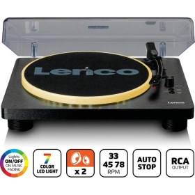 Resim Lenco Ls-50 LED Siyah Hoparlörlü Usbli MP3E Kayıt Özellikli LED Işıklı Pikap Plak Çalar 