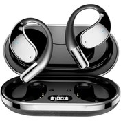 Resim AI Translator Kulakiçi Gerçek Zamanlı 144 Dil, Şarj Kılıflı 3'ü 1 Arada Kablosuz Bluetooth Kulaklıklar, Seyahat İş Öğrenimi için Açık Kulak Tasarımı, iOS ve Android Uyumlu Siyah 