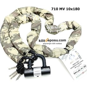 Resim MWX Teknoloji Military Series Çelik Zincir 10MM x 1.80MT +U Bar Kilit 