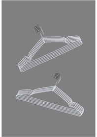 Resim Silikon Kaplı Metal Elbise Askısı, 10 Adet Gri 