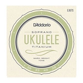 Resim D'addario EJ87S Soprano Titanium Warm Bright Ukulele Tel Seti 