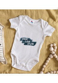 Resim Bk Kids Darlandum Tasarımlı Beyaz Bebek Body Zıbın-1 Çok Renkli 