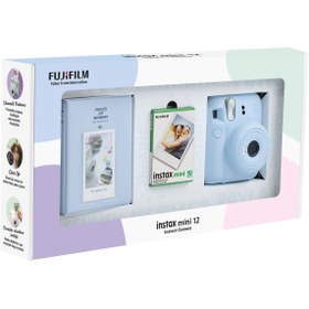 Resim Fujifilm Instax mini 12 Beyaz Fotoğraf Makinesi 10'lu Film ve PVC Albüm Bundle Box 