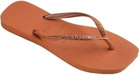Resim Havaianas İnce Kare Simli Kadın Parmak Arası Terlik Renk: Turuncu; Beden: 41/42 