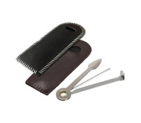 Resim Skycity Gümüş 3'lü Pipo Temizleme Aleti Seti - Reamer, Tamper Ve Temizleyici Fonksiyonu - Taşınabilir Deri Çanta İle 