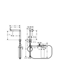 Resim Hansgrohe Aqıttura M91 Evıye Bataryası M91 Filtre Sistemi 240, 1jet Siyah 76804670 