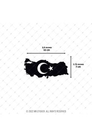 Resim Bay Etiket Rfbk33 Siyah Reflektif Ay Yıldızlı Türkiye Haritası 