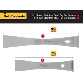 Resim Tıtan 17005 2 Parçalı Paslanmaz Çelik Keski Demiri, 7 ve 9-1/4 x 9/16. 