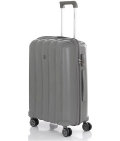 Resim Mçs Bavul Orta Ve Kabin 2li Set Kırılmaz Silikon Valiz V305 Gri 