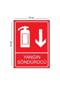 Resim Metal Yangın Söndürücü 2 15x20 Cm Uyarı İş Güvenliği Levhası 