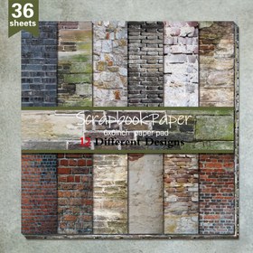 Resim 36 Paket 15.24x15.24 cm Tuğla Duvar Tasarımı Scrapbook Kağıdı, DIY Albüm, Planör ve Hediye Paketleme için Estetik El Sanatları Kartonu, Dekoratif Sanat El Sanatları Desen Kağıdı Malzemeleri 