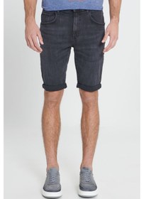 Resim Ac&Co / Altınyıldız Classics Erkek Antrasıt Slim Fit Dar Kesim Pamuklu Esnek Denim Şort Antrasit 
