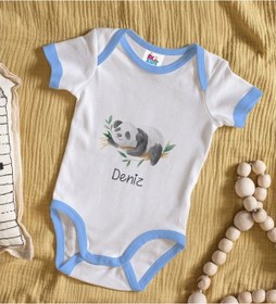 Resim Bitmeyenkartus Bk Kids Kişiye Özel Mavi Bebek Body Zıbın - Model 158 Çok Renkli 