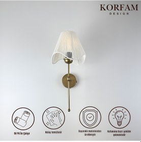 Resim Wavy Aplik - Beyaz Asimetrik Şekilli Kablosuz Pilli Aplik Çok Renkli 