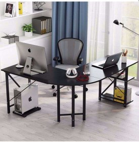 Resim Zizuva Zizuva Tasarım Oval Köşe Ev Ofis Metal Bilgisayar Çalışma Masası 