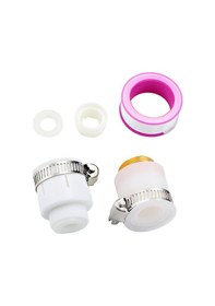 Resim Xindoker Mutfak Ve Banyo Fişi Uyumlu 5 Parça Faucet Adaptör Seti: Dikme, Teflon Bandı, Üniversal Ve Alüminyum Bağlantılar İle Leakproof Y 