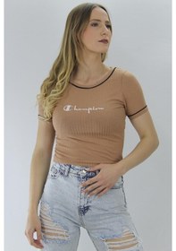 Resim Önü Nakış Crop Body Vizon - 6846.39 Çok Renkli 