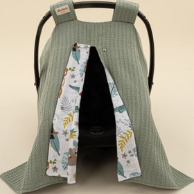 Resim Puset Örtüsü - Çift Taraflı - Koyu Yeşil Örgü - Hayvanat Bahçesi 