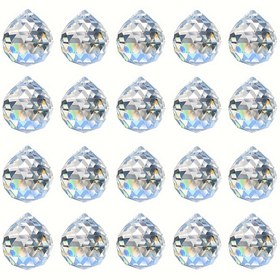 Resim 100 Adet Kristal Cam Prizma Kolye 8x10mm, Işık Kırıcı Işık Toplama Boncukları Avize, Düğün Dekoru, Balkon, Mutfak ve Bahçe İçin - DIY Gökkuşağı Işık Boncukları 