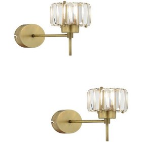 Resim Sadem Eskitme Taşlı Salon 2'li Aplik Seti Beyaz 