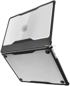 Resim McStorey MacBook Air A1932 Uyumlu 13 İnç Outdoor Karbon Fiber Sert Kapak Darbe Emici Şeffaf Koruma Siyah 