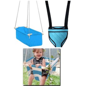 Resim Indirimsmart Bundera Eko Üçlü Set Mavi Bebek Hamak Beşik Hoppala Zıpzıp Mavi 