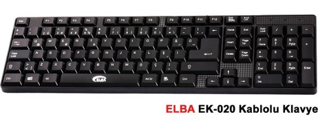 Resim EK-020 USB Q TR Klavye Siyah Kablolu Klavye Elba