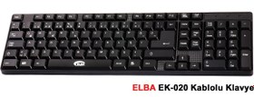 Resim EK-020 USB Q TR Klavye Siyah Kablolu Klavye 