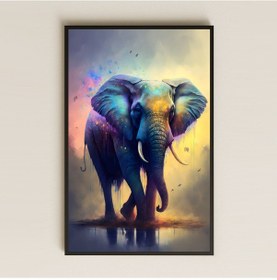 Resim Renkli Soyut Fil Dijital Sanat Pleksi Tablo 