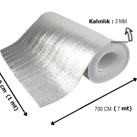 Resim Eryatex 7 mt Kalorifer Radyatör Arkalığı Isı Yalıtımı İzalasyon Levhası Petek Arkası Alüminyum Folyo 7MTX1MT 