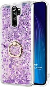 Resim Microsonic Xiaomi Redmi Note 8 Pro için Kılıf Glitter Liquid Holder Mor [Redmi Note 8 Pro ile Uyumlu Kılıf - Mor] 