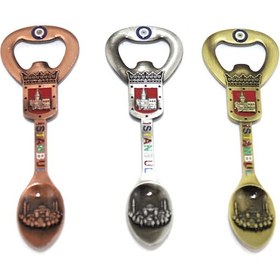 Resim İstanbul Temalı Metal Magnet Ve Açacak Kaşık Tasarımlı 