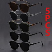 Resim 5 adet Amerikan Tarzı, Kore Versiyonu İleri Oval Küçük Çerçeve Trendy Moda Gözlük, Unisex, Sokak Fotoğrafçılığı, Partiler, Müzik Festivalleri, Konserler ve İdeal Hediyeler için Uygun 