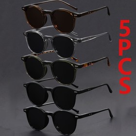 Resim 5 adet Amerikan Tarzı, Kore Versiyonu İleri Oval Küçük Çerçeve Trendy Moda Gözlük, Unisex, Sokak Fotoğrafçılığı, Partiler, Müzik Festivalleri, Konserler ve İdeal Hediyeler için Uygun 