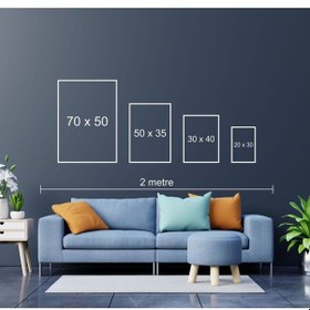 Resim Huhuli Ahşap Çerçeveli Soyut 3 Lü Tablo 