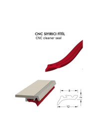Resim Contacall Cnc Kızak Fitili Puntalı Sıyırıcı Tipi Cnc Contası 5 Metre Kırmızı 