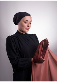 Resim Hürrem Bone Taba Pratik Hazır Geçmeli Şal Şifon Boru Boneli 3001_33 