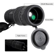 Resim Springsun 40 X 60 Hd Siyah Monoküler Teleskop, Bak4 Prizma Tipi Cep Tasarımı Kolay Taşınabilir Odaklı Açık Hava Gece Görüşü Yeşil Film 