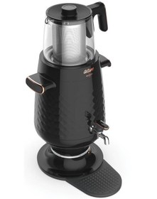 Resim Arzum AR3083 Ehlikeyf Elektrikli Semaver Çay Makinesi 3.5L 2200W Cam Demlik Otomatik Sıcak Tutma - Siyah 