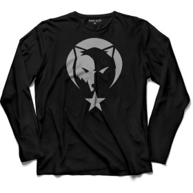 Resim Kendim Seçtim Tsk Göktürkçe Eski Türk Bozkurt Wolf Hilal Kurt Uzun Kollu Tişört Baskılı Çocuk T-Shirt 