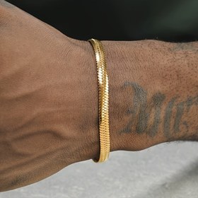 Resim Erkekler için Paslanmaz Çelik Yılan Zinciri Bileklik - 4mm Altın Tonlu Ayarlanabilir Manyetik Toka, Minimalist Günlük ve Parti Takıları, Dayanıklı Sevgili Hediyesi, Noel, Cadılar Bayramı, Şükran Günü, Yılan Bilekliği 