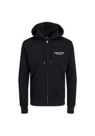 Resim Jack & Jones Erkek Kapüşonlu Fermuarlı Sweatshirt-siyah Siyah 
