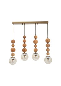 Resim Mudo Home Wood Bead 4lü Sıralı Sarkıt Kahverengi 