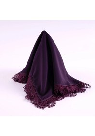 Resim İğne Oyalı Şal Namaz Örtüsü, 144x68 Cm. Mor Mor 