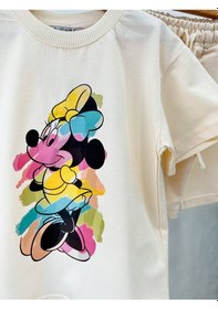 Resim "minnie Mouse" Krem Şortlu İkili Takım Çok Renkli 