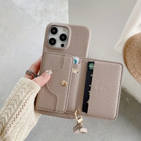 Resim Takılabilir Çoklu Kartlar İç Küçük Ayna Katı Litchi Desen Kordon Cüzdan Lüks Suni Deri Telefon Kılıfı iPhone 15 14 13 12 11 Pro Max Google Piksel için Samsung Galaxy için Motorola Edge 30 Xperia 10 IV 