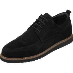Resim Costo Shoes 45 - 46 - 47 - 48 - 49 - 50 AB1386 Siyah Süet Çift Katlı Termo Taban Büyük Numara Dana Derisi Rahat Geniş Kalıp Üst Kalite Erkek Spor Ayakkabı 
