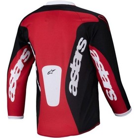 Resim Alpinestars Kids Racer Veil Kros Çocuk Motosiklet Jerseyi Siyah Kırmızı Beyaz 
