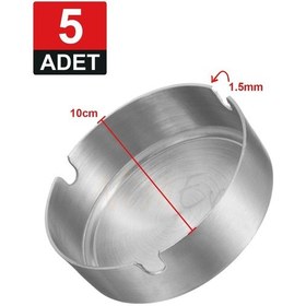 Resim Nishev 5 Li Elit Büyük Boy Krom Küllük Paslanmaz Çelik Kül Tablası 10cm 