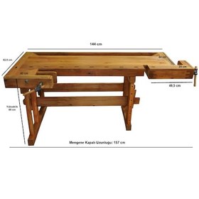 Resim Titi Iki Mengeneli Hobi Ahşap Oyma Marangoz Çalışma Tezgahı 144Cm 